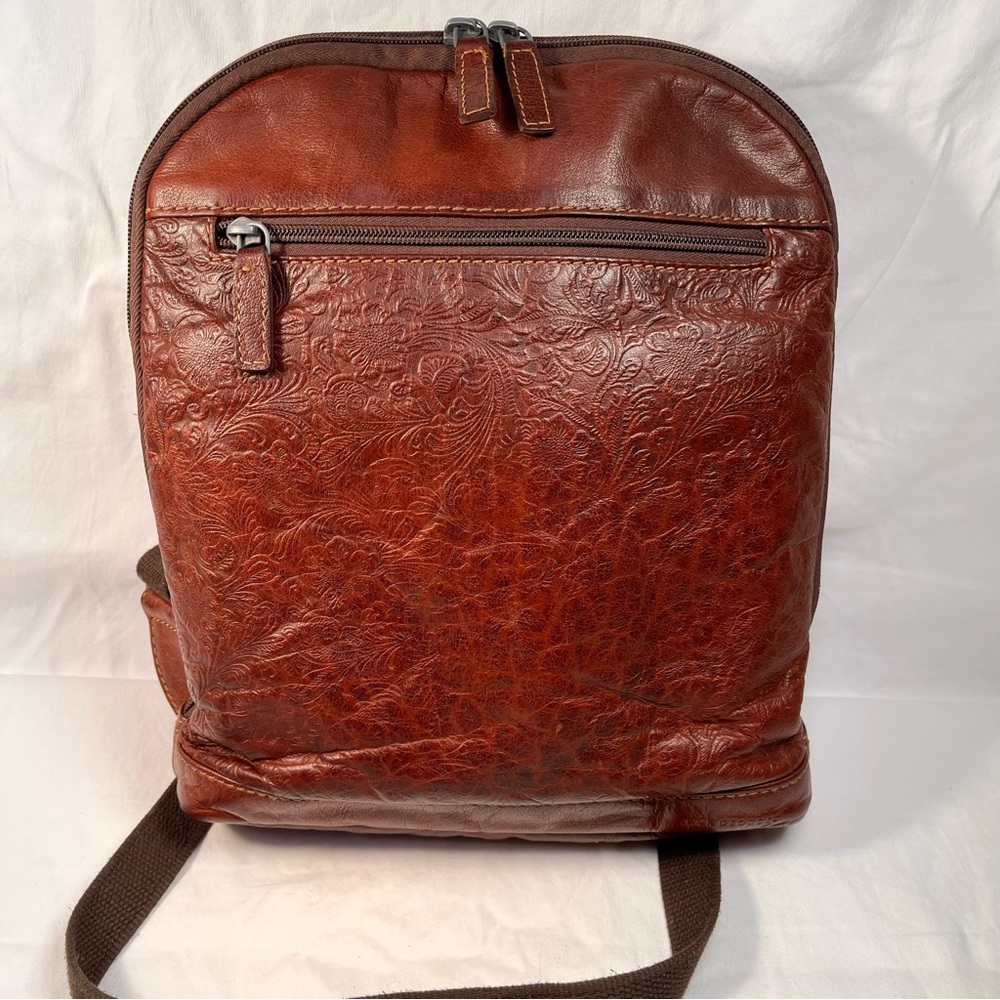 Jack Georges floral Voyager leather backpack